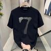 High End Short Sleeved Men's Trendy Round Neck Minimalist Printed Versatile Trendy Casual Top T-shirt WK001