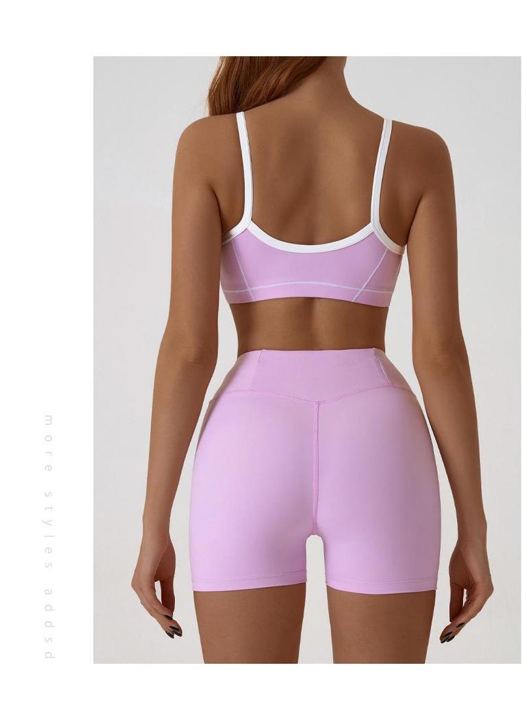 Camiseta Deportiva de Color Block con Sensación Nude Europea y Americana - Chaleco de Yoga y Fitness para Mujer con Hermoso Diseño en la Espalda