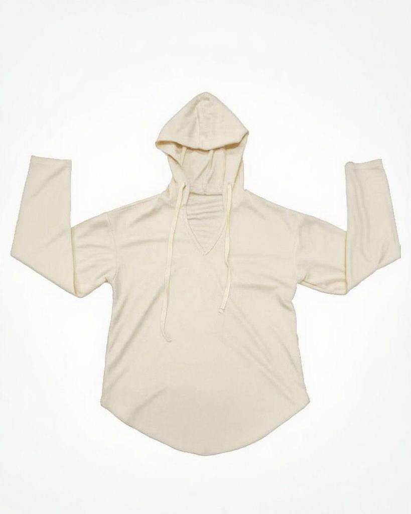 2025 European Women's Elegant V-neck Hooded Sweatshirt - Soft Long Sleeve with Drawstring