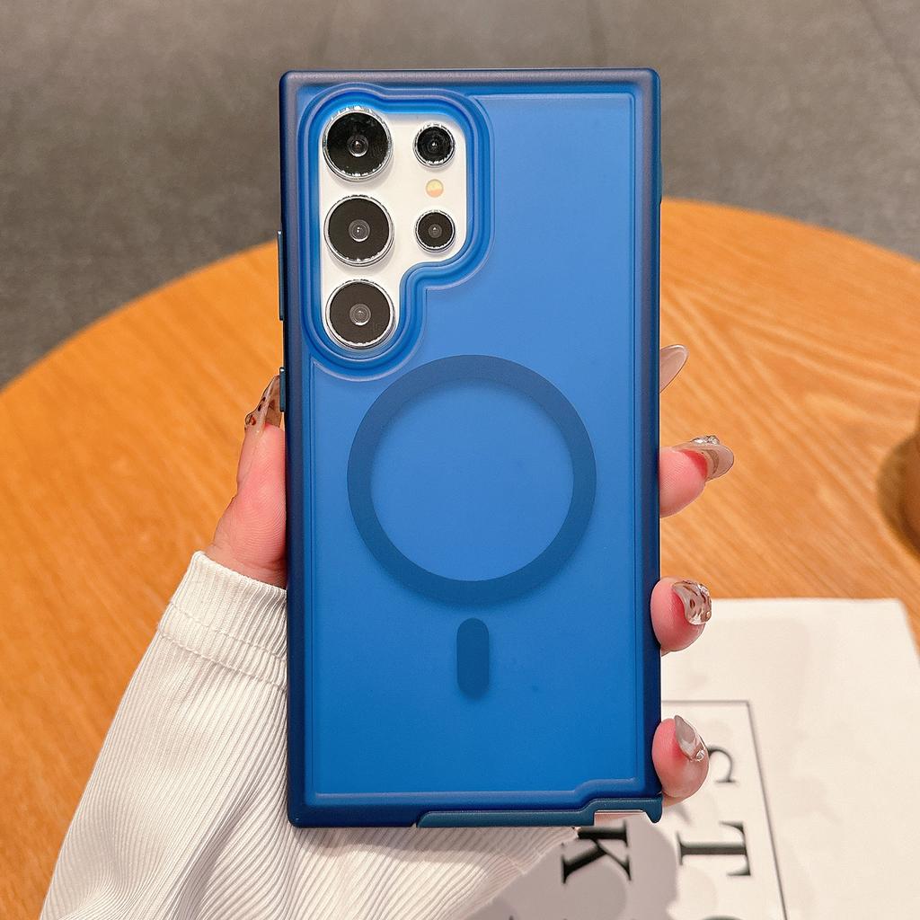 Für Samsung Galaxy S24 Ultra Hülle Kompatibel mit MagSafe Skin Touch TPU+PC Phone Back Cover