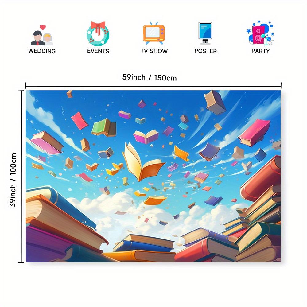 2D plane, 1-piece set, vivid knowledge textbook school party background - suitable for social activities