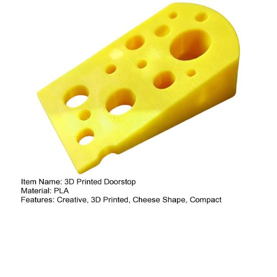 Jijijing 3D-gedruckter Käse-Türstopper, Rutschfester Türstopper, Stabile Keilbasis, Schützt Wände Möbel, Kreativer Türstopper für Schlafzimmer Wohnzimmer