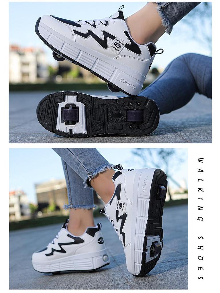 Doppel-/Einzelrad-Rollschuhe für Kinder und Erwachsene - Abnehmbare Räder