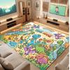 Dinosaur Theme Soft Crystal Velvet Rug Custom Name & Text Print Non Slip Floor Rug for Bedroom Living Room