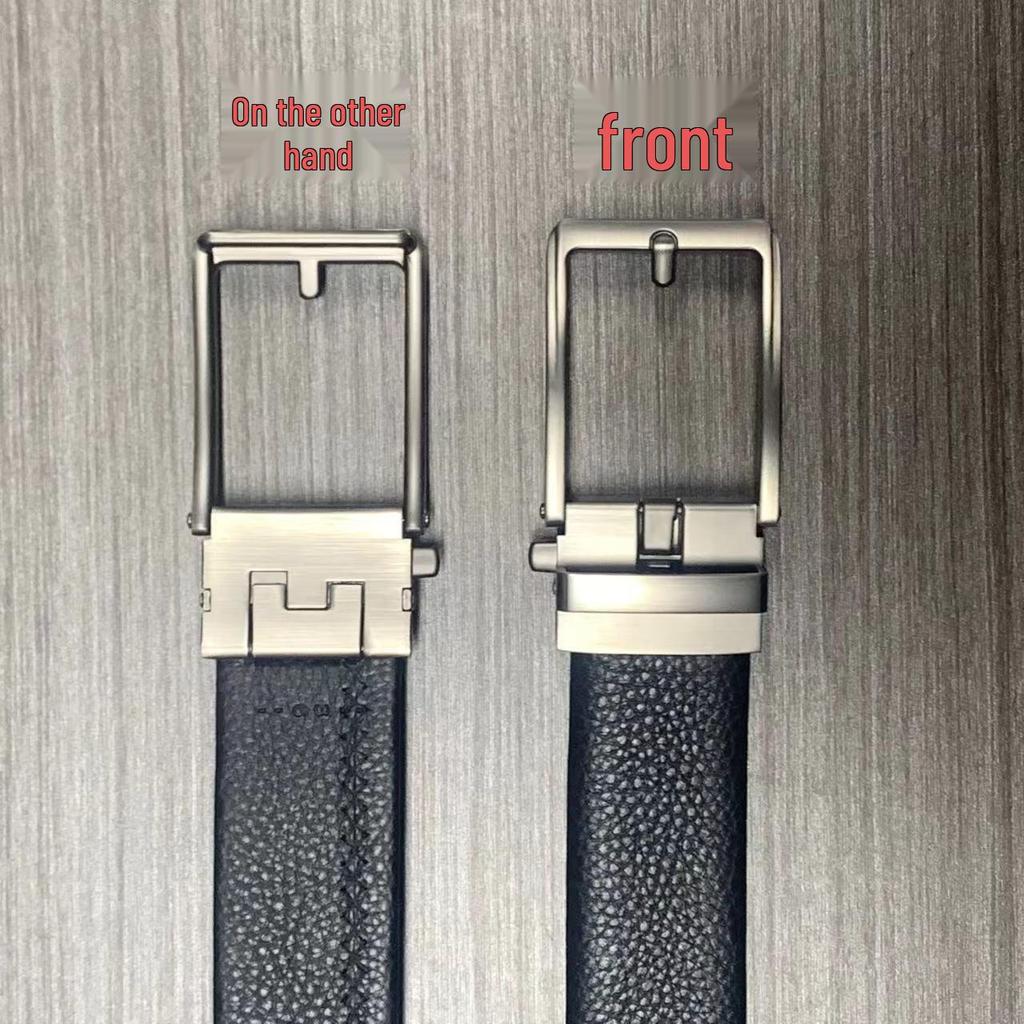 Men's Genuine Leather Belt with Automatic Buckle - High-End Fashion Casual Waistband