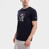 FILA Letter Print American Vintage Knit Classic Business Casual Crew Neck Short Sleeve T-Shirt Men T-Shirts Legendary-Blue F11M331112F-NV