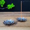 Lotus Incense Holder - Two-Tier for Lotus Flower Design, Sturdy Zinc Alloy Construction, Minimalist Black Finish for Home, Yoga, Meditation, Spa