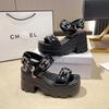 High-end Platform Sandals Women's Summer Wear Fashion Summer One-word Drag Go Out Fashion Small Sandals