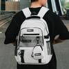 Japanese ins trendy brand net pocket backpack large-capacity travel computer backpack male versatile junior high school student schoolbag