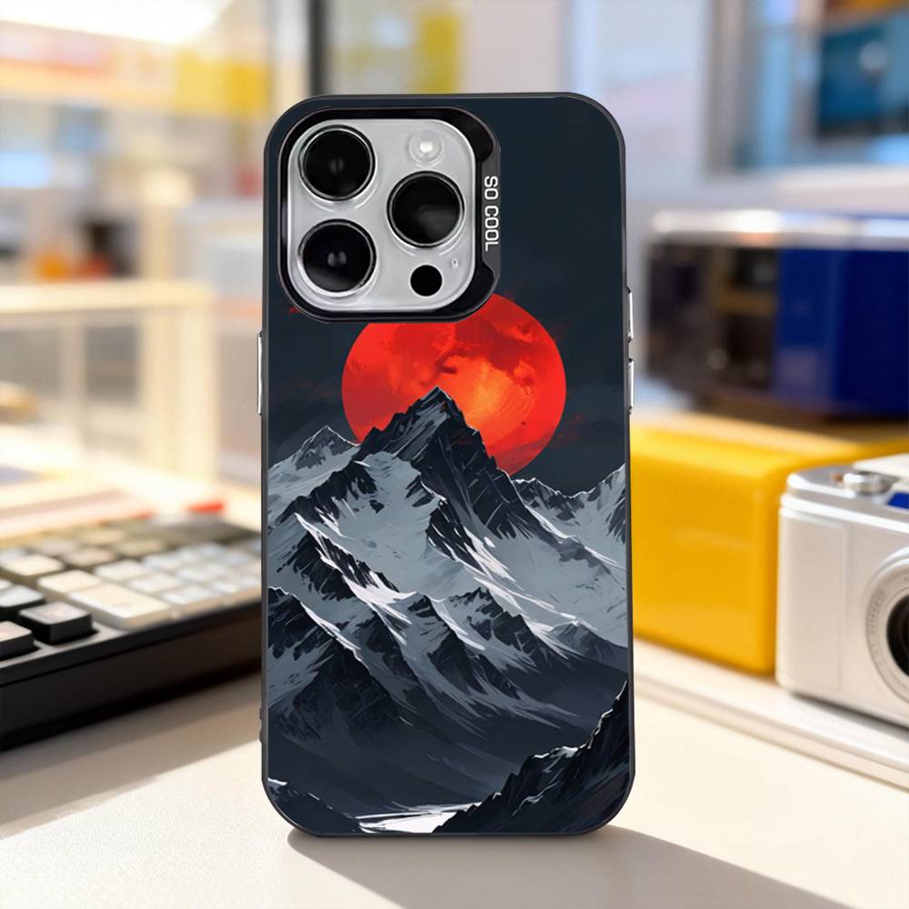 

Дизайн Пейзаж заснеженной горы для iPhone 11, 12, 13, 14, 15, 16, 17, Pro, Max, Plus, E, Air, Mini Чехол для телефона IMD Матовый черный iPhone14ProMax