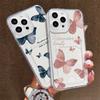 Butterflies Printed Soft TPU Clear Shockproof Casing Protective Cover Transparent Full Back Case with 1 Card Slot Holder