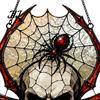 Halloween Hanging Ornaments Wind Chime Skull Spider Suncatcher, Double Side Printed Acrylic Window Gothic Decorations Ornament, Outdoor Decoration for