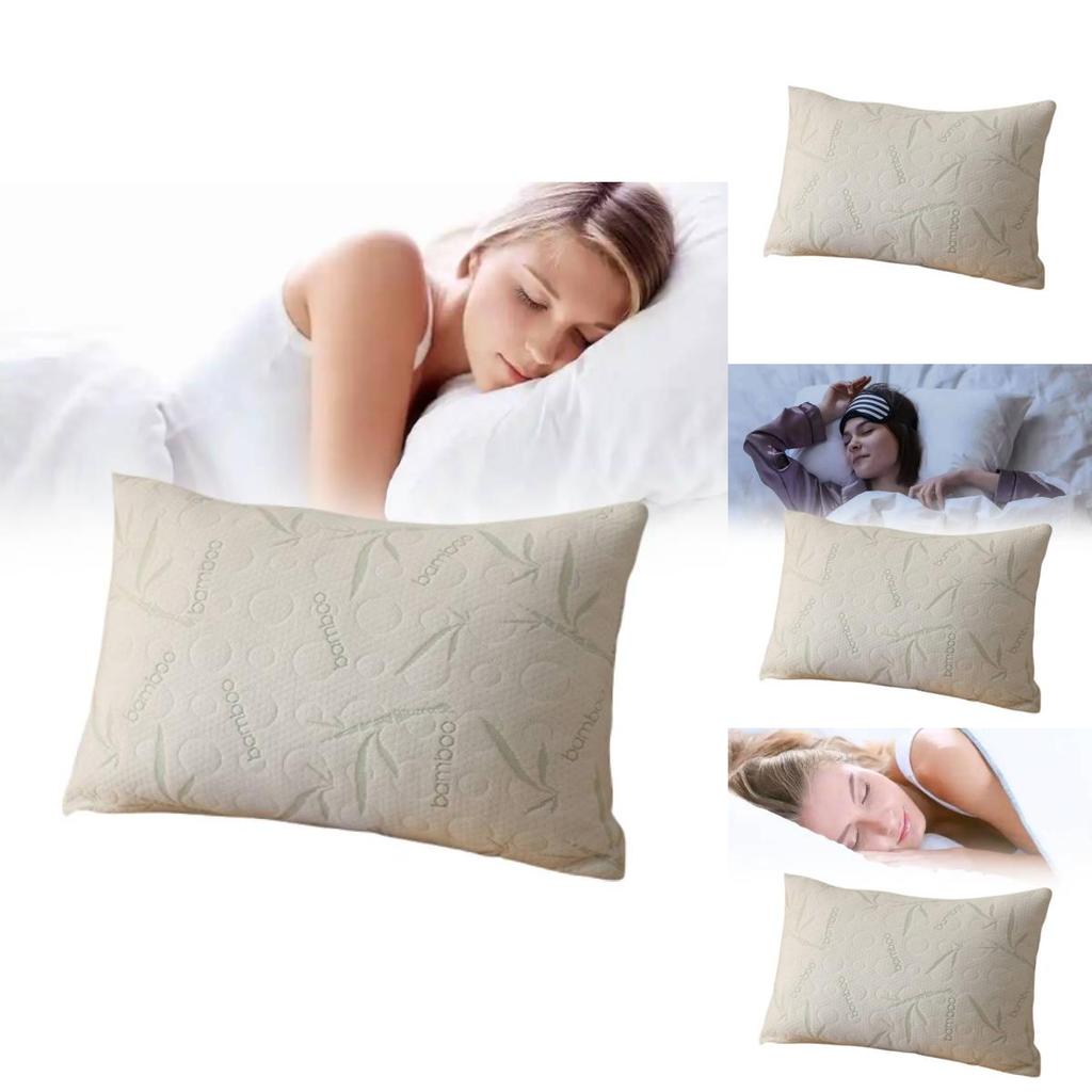 Memory Foam Luxury Pillow With Cool Silk Knit Cover For Adult Sleep Comfort