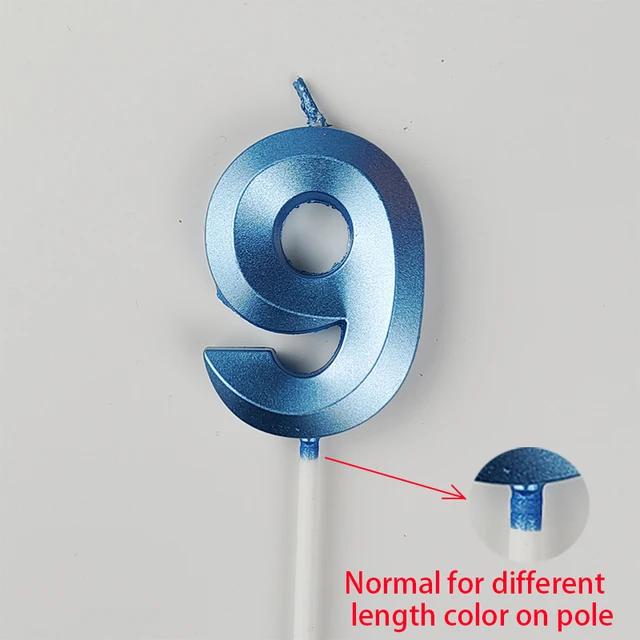 0-9 Numer Candle Pink Blue Happy Birthday 3D Number Candles Cake Topper Decoration Baby Shower Supplies Wedding Party Decor