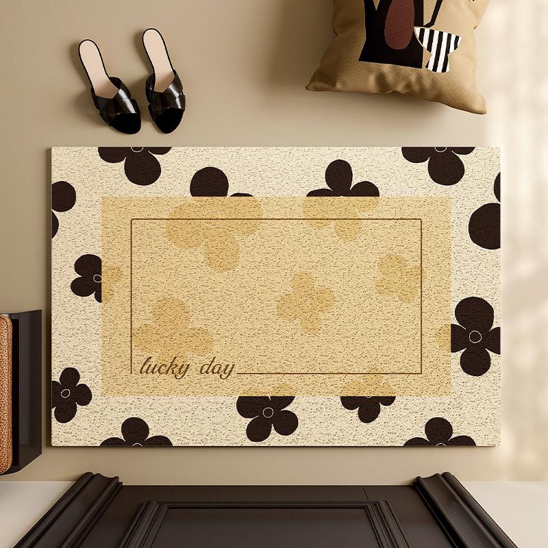 Door Floor Mat American Retro Door Foot Mat, Door Outer Silk Ring Non-Slip Carpet, Scraping Mud And Rubbing Soil Can Be Cut