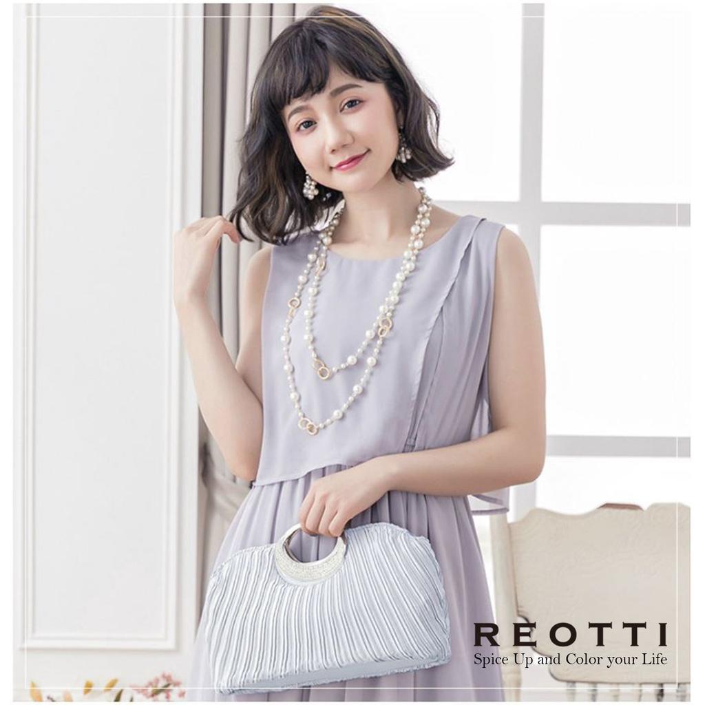 Party Bag Clutch Bag Satin Pleated Processing [REOTTI] Women's