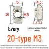 European Standard T-Nut - Rear-Mounted T-Shaped Hammer Head for Aluminum Profile (M4, M5, M6, M8) 20/30/40/45.