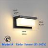 Aluminum Modern LED Outdoor Wall Lamp IP65 Waterproof Motion Sensor for Porch Courtyard Garden Exterior Security Lighting