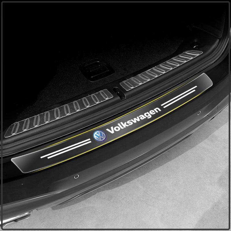 1 pièce Protecteur de bord de chargement de coffre de pare-chocs arrière de voiture Garniture de protection Transparente Pour Volkswagen Golf-6 7 4 5 POLO Passat B5 B6 B7 T4 T5 Tiguan Jetta Gol