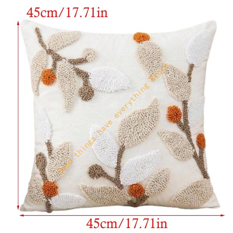 Modern Decorative Pillow Case Geometric Tufted Multicolored Cotton Linen Square Cushion Cover for Sofa Bed Indoor Use 55KF