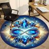 1pc Crystal Infinity Symbol Carpet for Office Non Slip, Round Carpet, Soft & Comfortable, Carpet for Office, Lightweight Round Floor Mat
