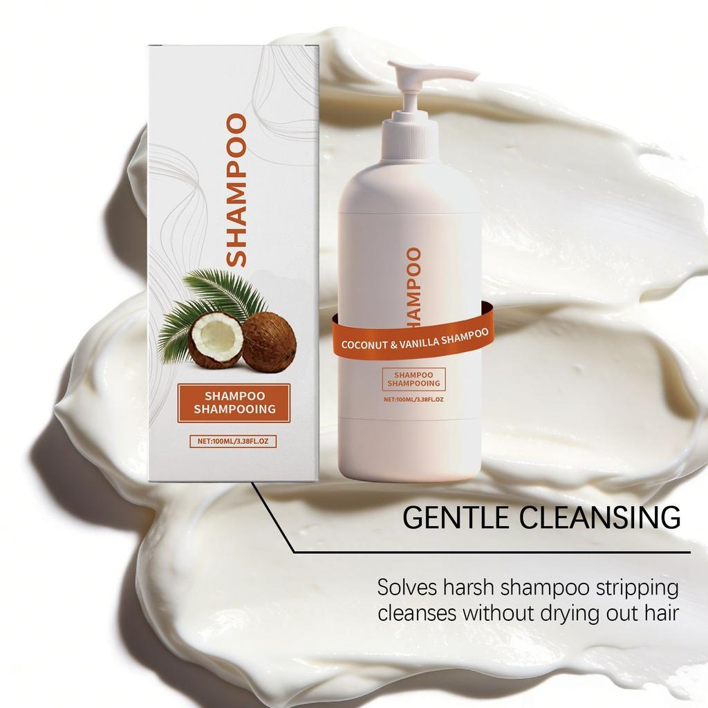 Coconut Vanilla Shampoo Botanical Volumizing Hair Cleanser Moisturizing Smooth Care Refreshing Non-Greasy