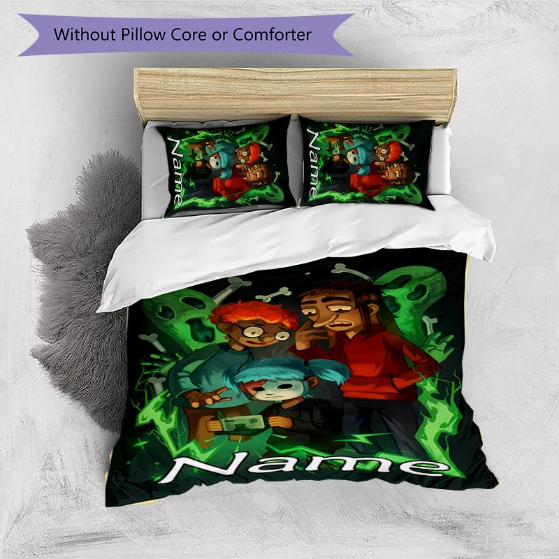 3pcs Custom Name Sally Face Bedding Set Duvet Cover Closure Includes 1 Duvet Cover & 2 Pillowcases for All Seasons Bedroom Decor