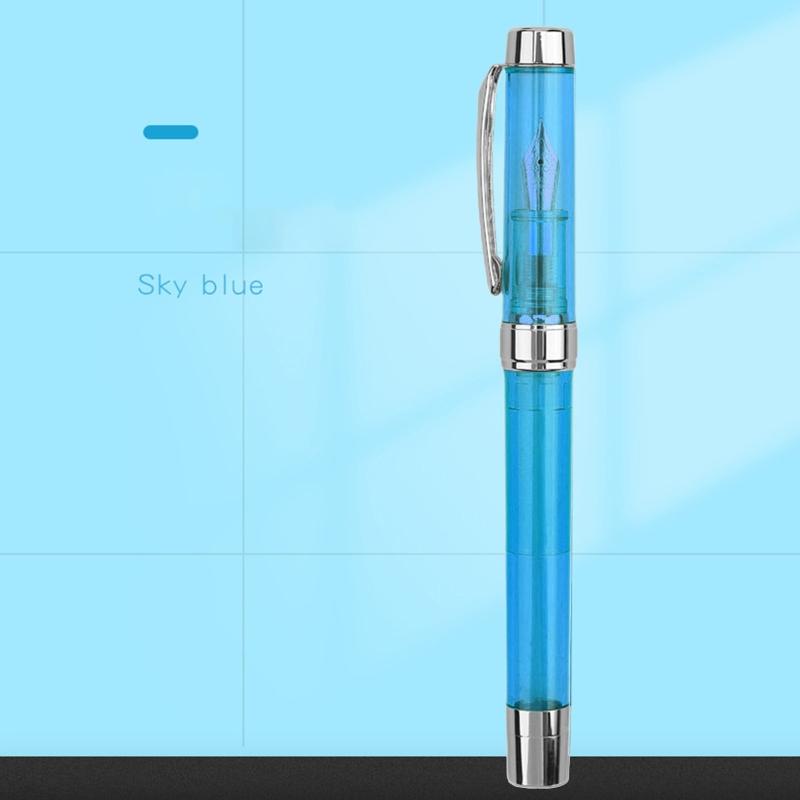 Acrylic Fountain Pen Transparent Pen Barrel Large Ink Capacity Remove to Refill Gift Calligraphy Pen for Students Kids