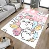 Cute Bunny Friends Carpet For Playroom Bedroom Living Room Sofa Home Decorkids Game Area Rug Nonslip Floor Mat