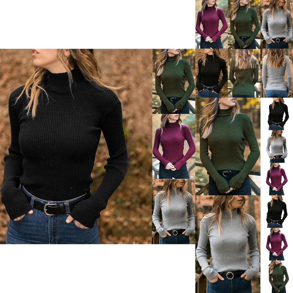 Women's Winter Turtleneck Sweater Casual Slim Fit Long Sleeve Warm Tops Blouse