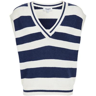 2025 Autumn V-Neck Striped Knit Vest