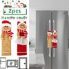 Christmas decoration refrigerator door handle protective case gingerbread man couple decoration set kitchen festive atmosphere arrangement
