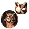 Anspruchsvolle venezianische Katzenmaske für Maskeraden, Mardi Gras, Vintage-Halbmaske für Erwachsene und Partybegeisterte