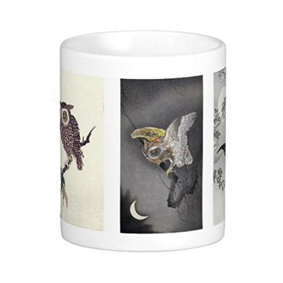 Ohara Photo Mug Koson, "Owl" Mug (Ukiyo-e Series)