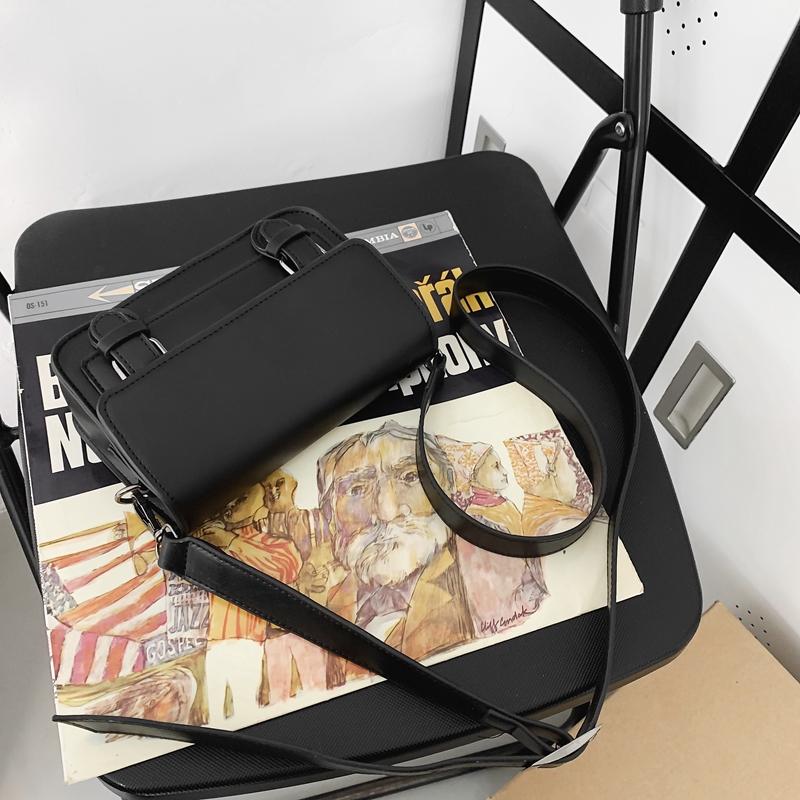 Crossbody bag men's bag new trendy brand messenger bag casual PU neutral shoulder bag portable small square bag