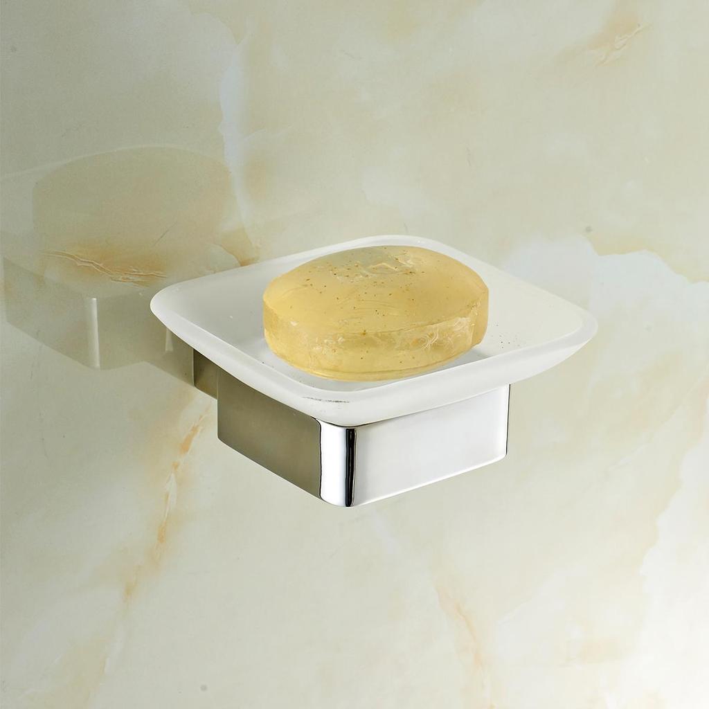 Bathroom Soap Rack, Soap Storage Rack, Bathroom accessories,Square Glass Soap Dish Black silver,Soap Holder