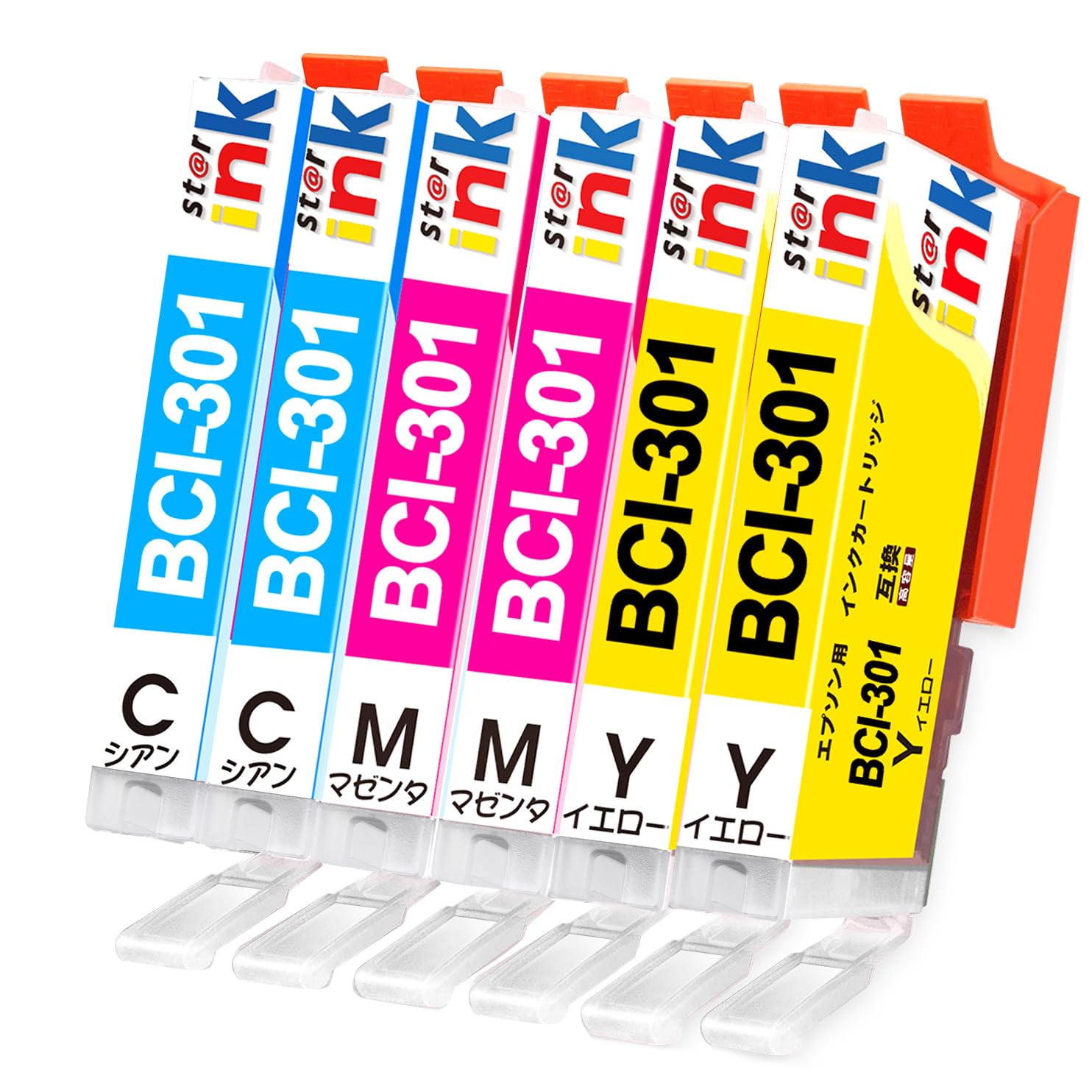 

Canon Compatible Color Ink Compatible with Canon TS7530 Ink Individually with Remaining by Starink BCI-301 Cartridges, 6-Pack (2C/2M/2Y), Cartridges,