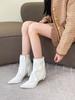 Trendig! Spitze High-Heel Hosenstiefel Damen 2025 neu weiches Leder dünner Absatz dünne Stiefel