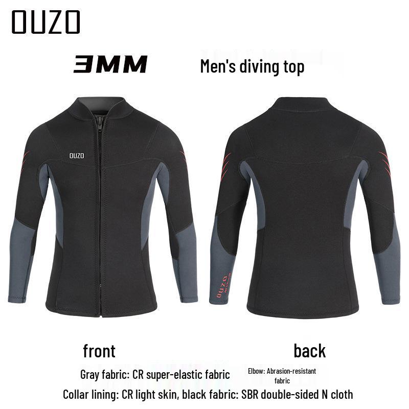 OUZO 3mm Unisex Two-Piece Wetsuit for Diving, Snorkeling, Surfing, and Winter Swimming – Cold Protection and Warmth Top and Pants.