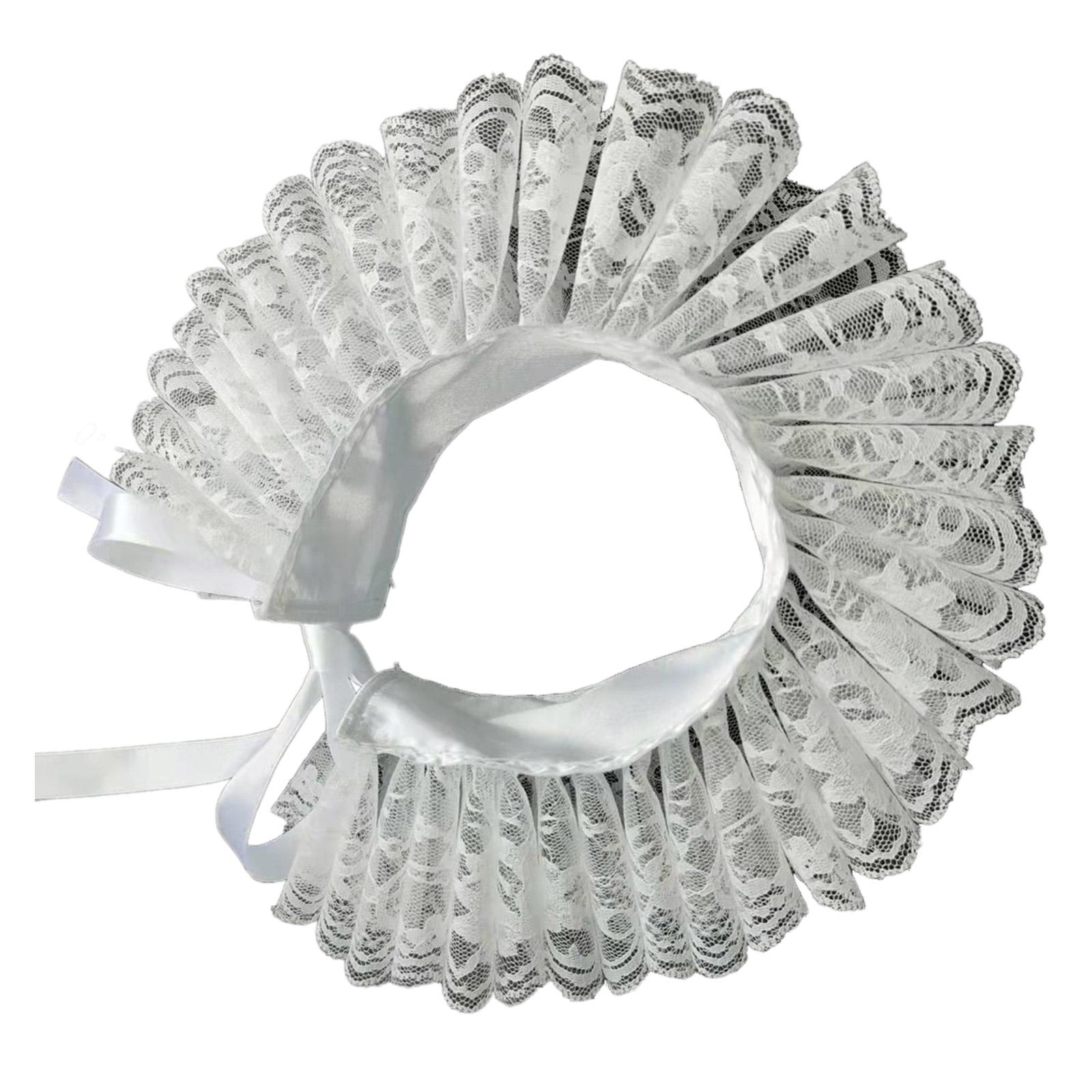 

Воротник-рюш эпохи Возрождения Елизаветинское кружево Жабо Ложный воротник Винтажный клоунский чокер Шаль Съемный воротник Викторианский костюм B