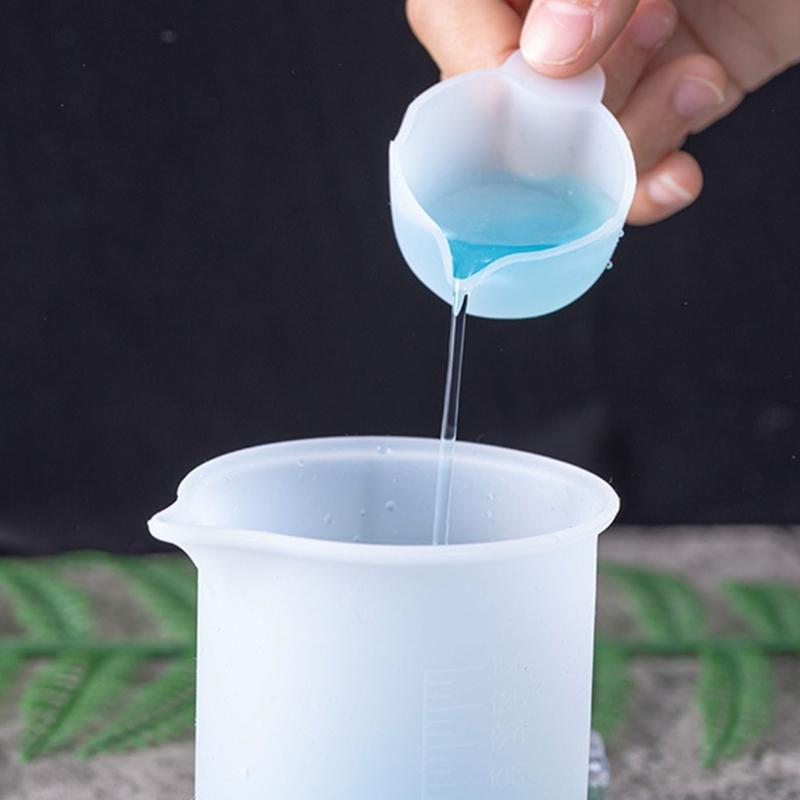 150ml Resin Cup Non-Stick Silicone Cup Silicone Measuring Cup Reusable Mixing Cup with Precise Scale for DIY Jewelry