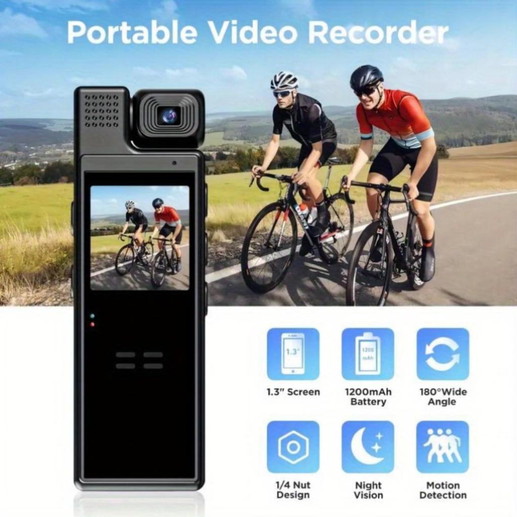 Smart Recorder - 1080P High Definition Körperkamera, drehbares Objektiv, tragbare Taschenkamera, Geschenk (SD-Karte nicht enthalten)