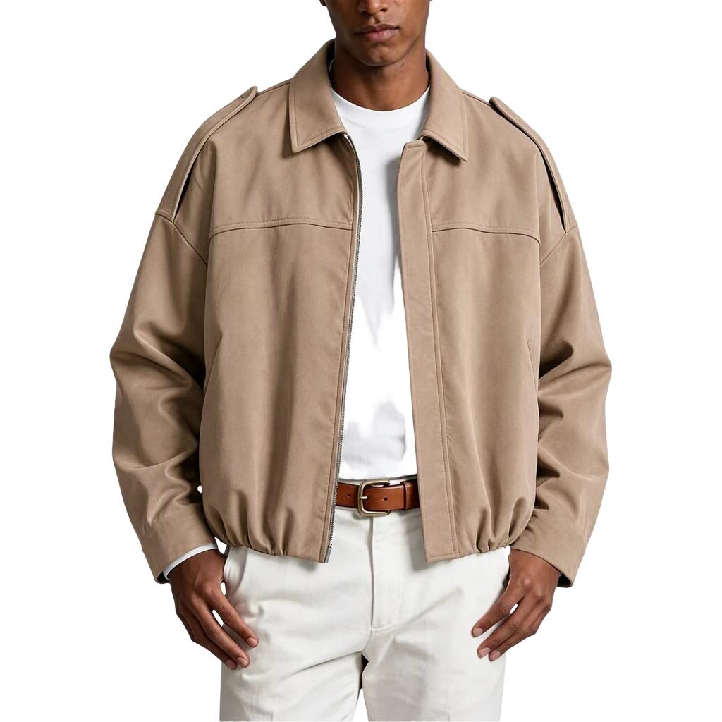 Men's Vintage Lapel Jacket, Retro Loose Fit Casual Outerwear for Spring and Fall
