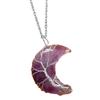 Moon Pendant Necklace Natural Resin Spiritual Gemstone Jewelry