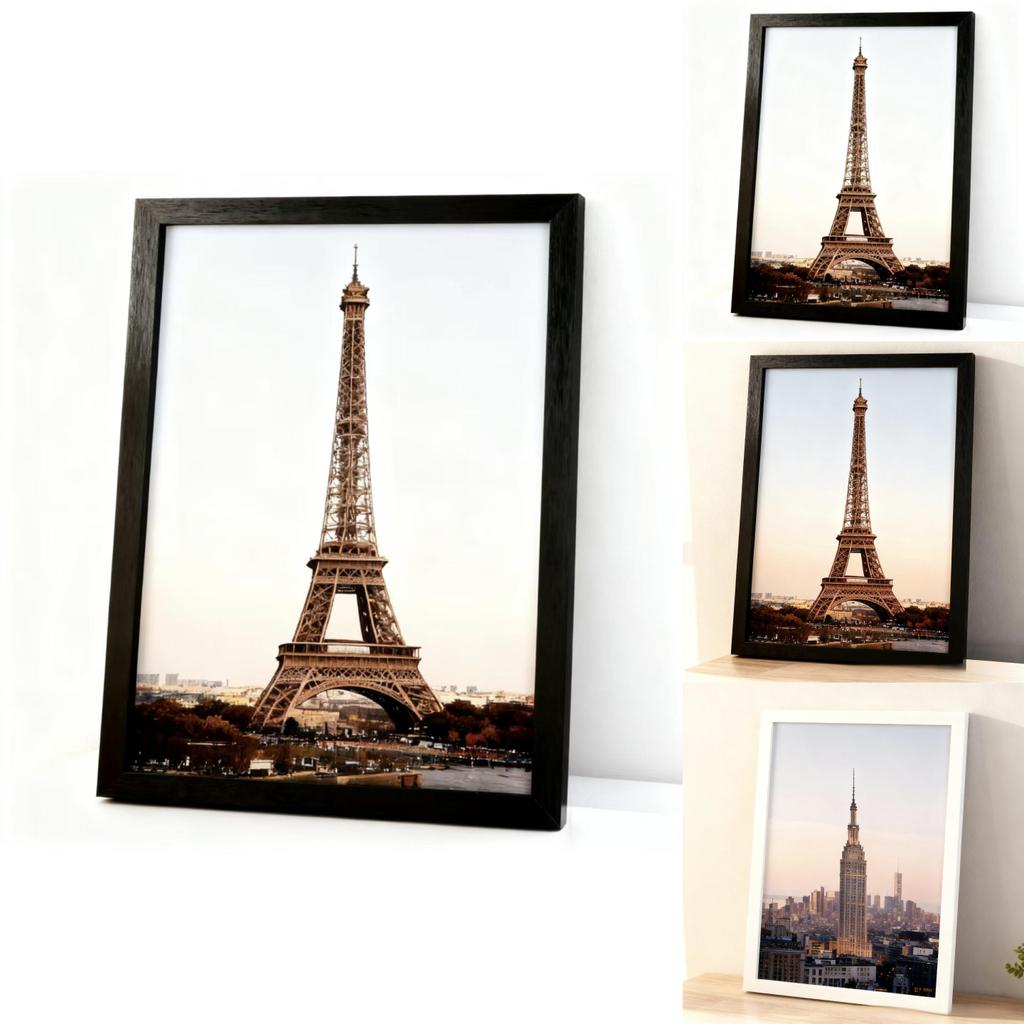 Stor Träbildram Med Elegant Finish För Vardagsrumsväggkonst