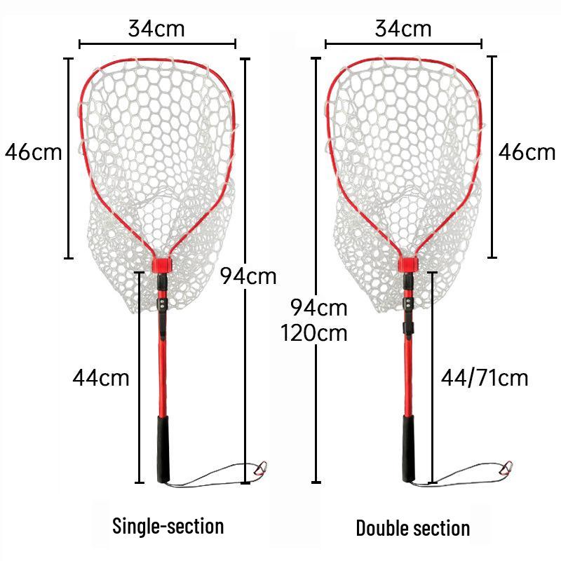 Retractable Quick-Dry Non-Hooking Silicone Fishing Net with Aluminum Alloy Frame