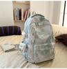 Schoolbag New High-value, Fresh and Sweet Literary Tie-dye Backpack, Lightweight Spring Outing for Junior High School Students, Mountaineering 