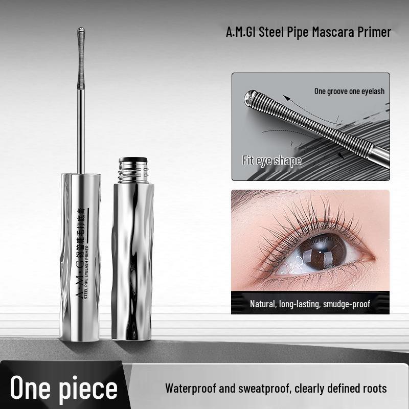 A.M.G Stahlrohr Mascara Primer: Verdickt, Verlängert, Kräuselt, Schnelltrocknend, Wasserfest, Wischfest für definierte Wimpern. white
