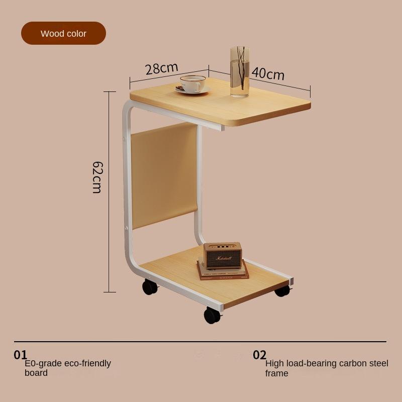 Abnehmbarer Nachttisch, Kleiner Couchtisch für das Wohnzimmer, Kleiner Tisch für das Sofa, Mini-Teetisch, Nachttisch, Beweglich
