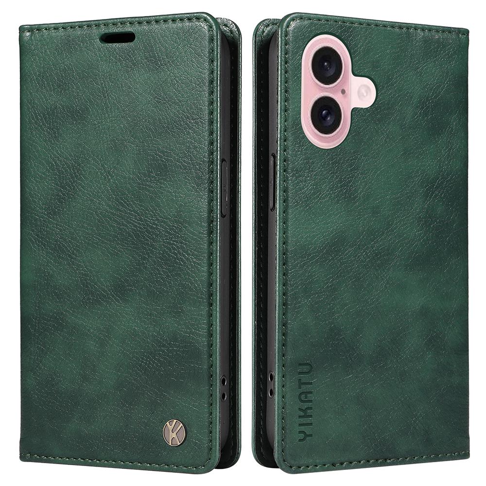 YIKATU YK-006 For iPhone 16 Wallet Case Scratch-Proof Leather Phone Cover